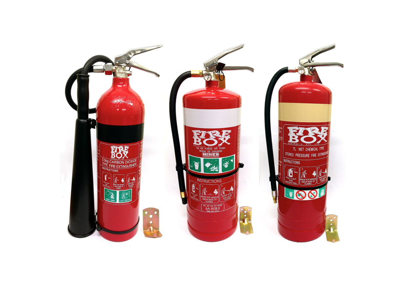 different fire extinguishers